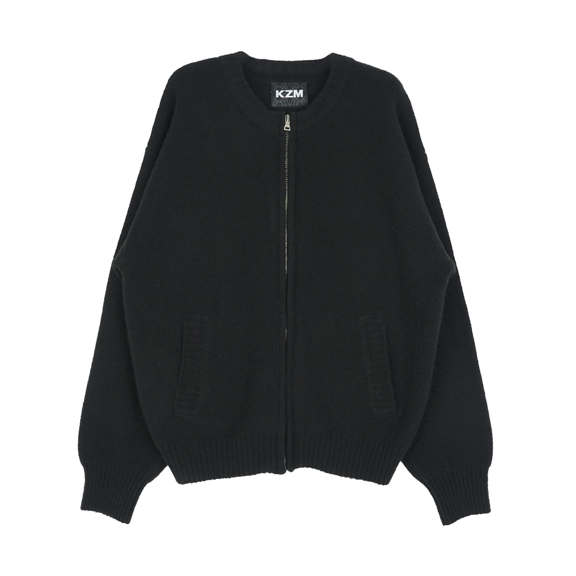 케이지엠 스펠 아웃 가디건  블랙(KZM Spell Out Cardigan Black)