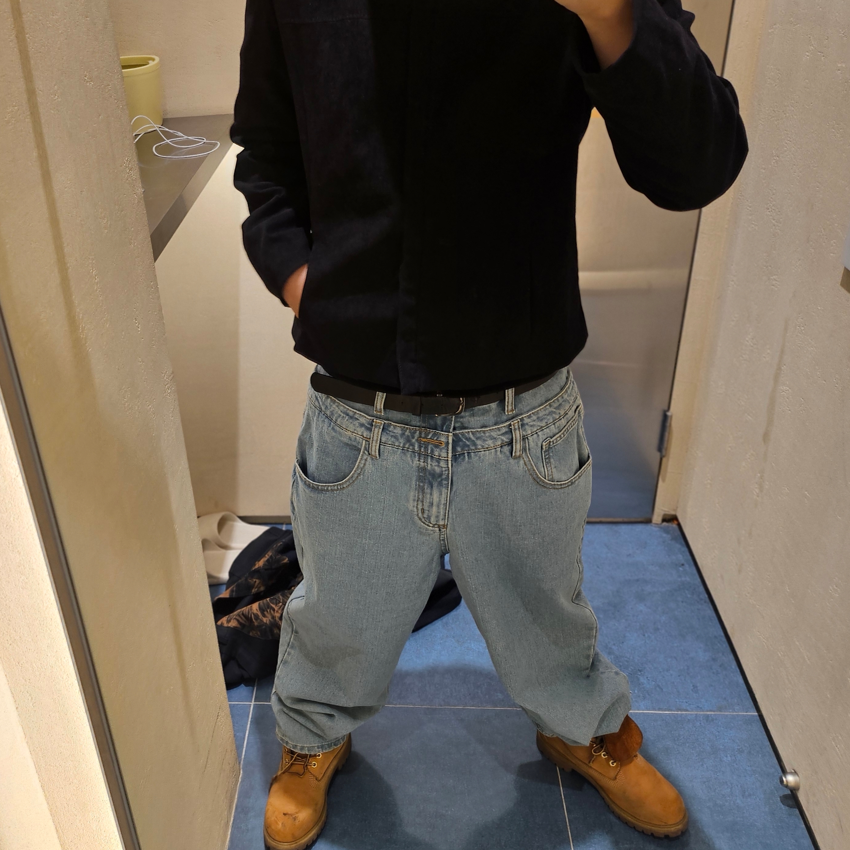 Millo Archive Overfit Double Waist Pants Light Blue, Timberland Premium 6 inch Waterproof Boot Wheat Nubuck - Wide 착용 스타일 - 2