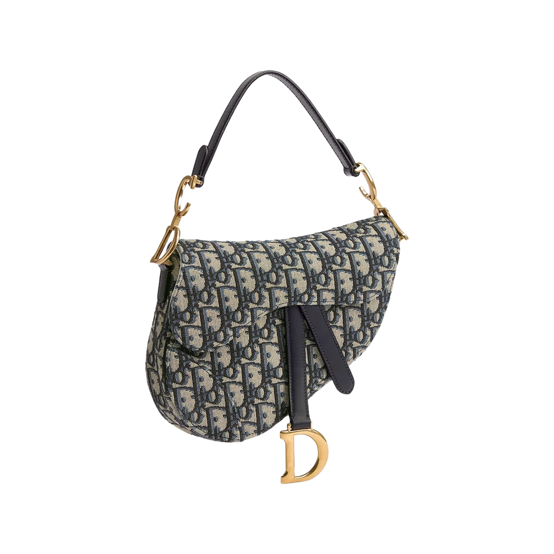 M0457CTZQ-M928 Dior Saddle Small Strap Bag Blue Dior Oblique Jacquard