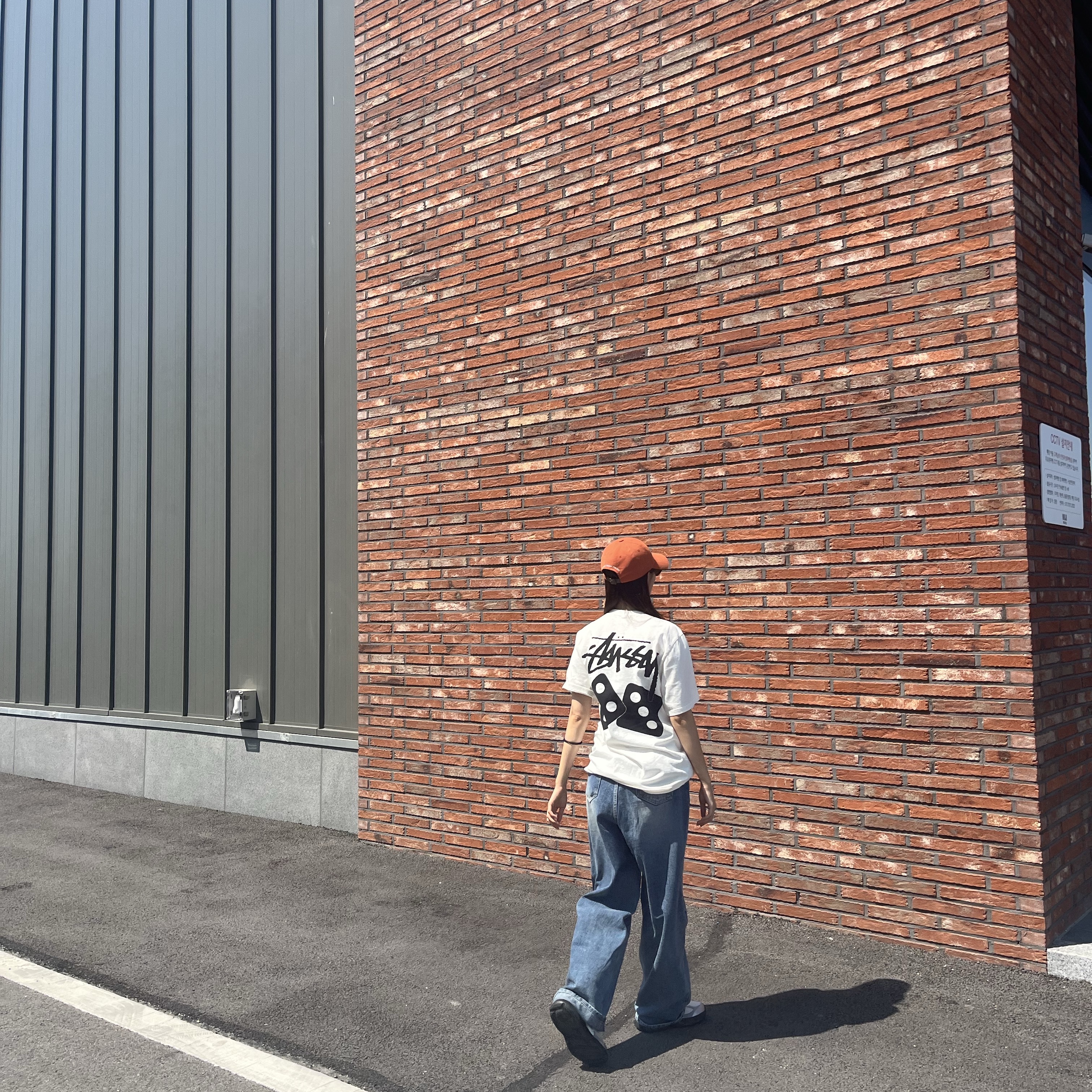 Stussy Dice Pigment Dyed T-Shirt Natural, (W) New Balance Breeze SD2202 Metalic Silver 착용 스타일 - 2