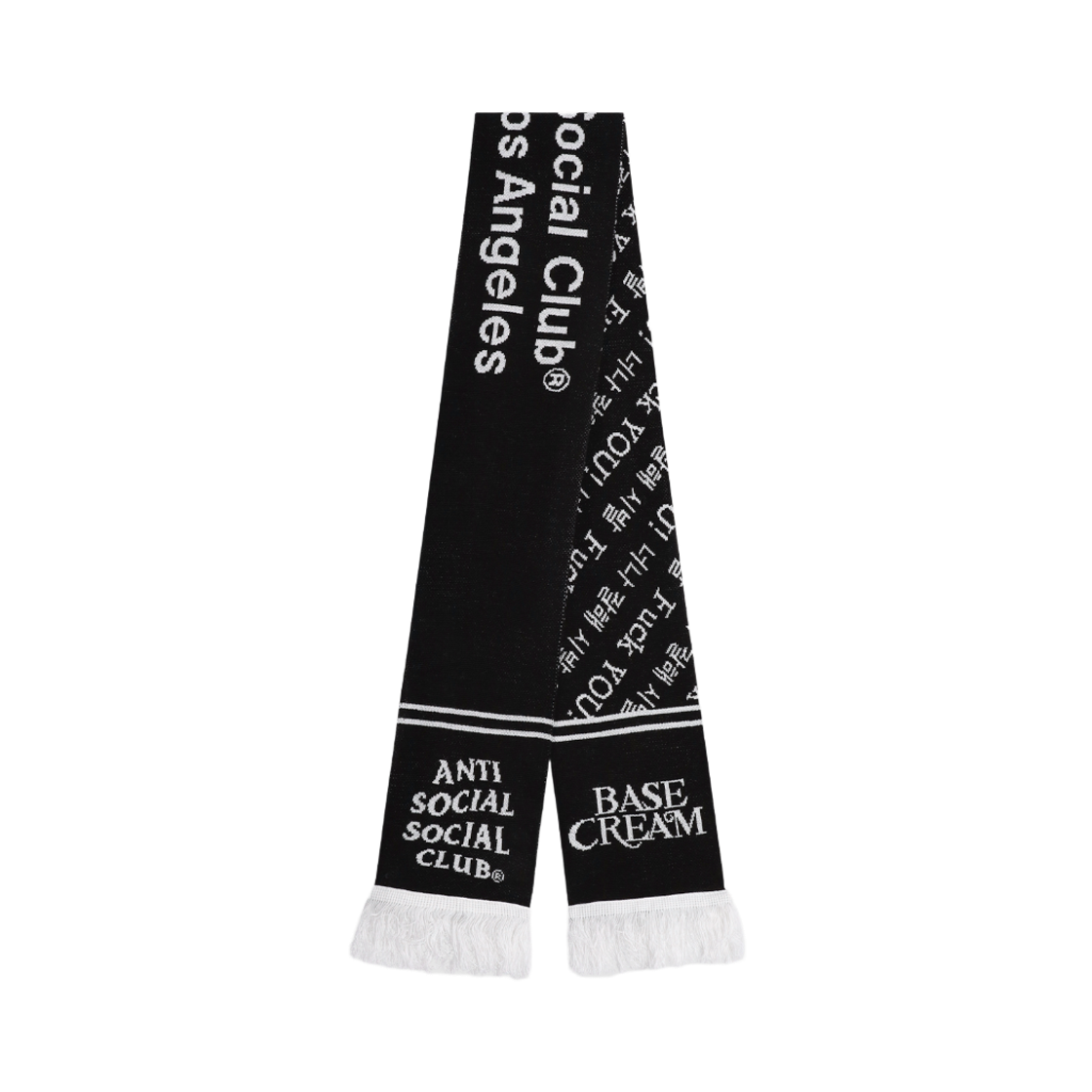 베이스크림x안티소셜소셜클럽 너잘시 머플러 블랙(Basecream BCxASSC '너잘시' Muffler Black) - 2