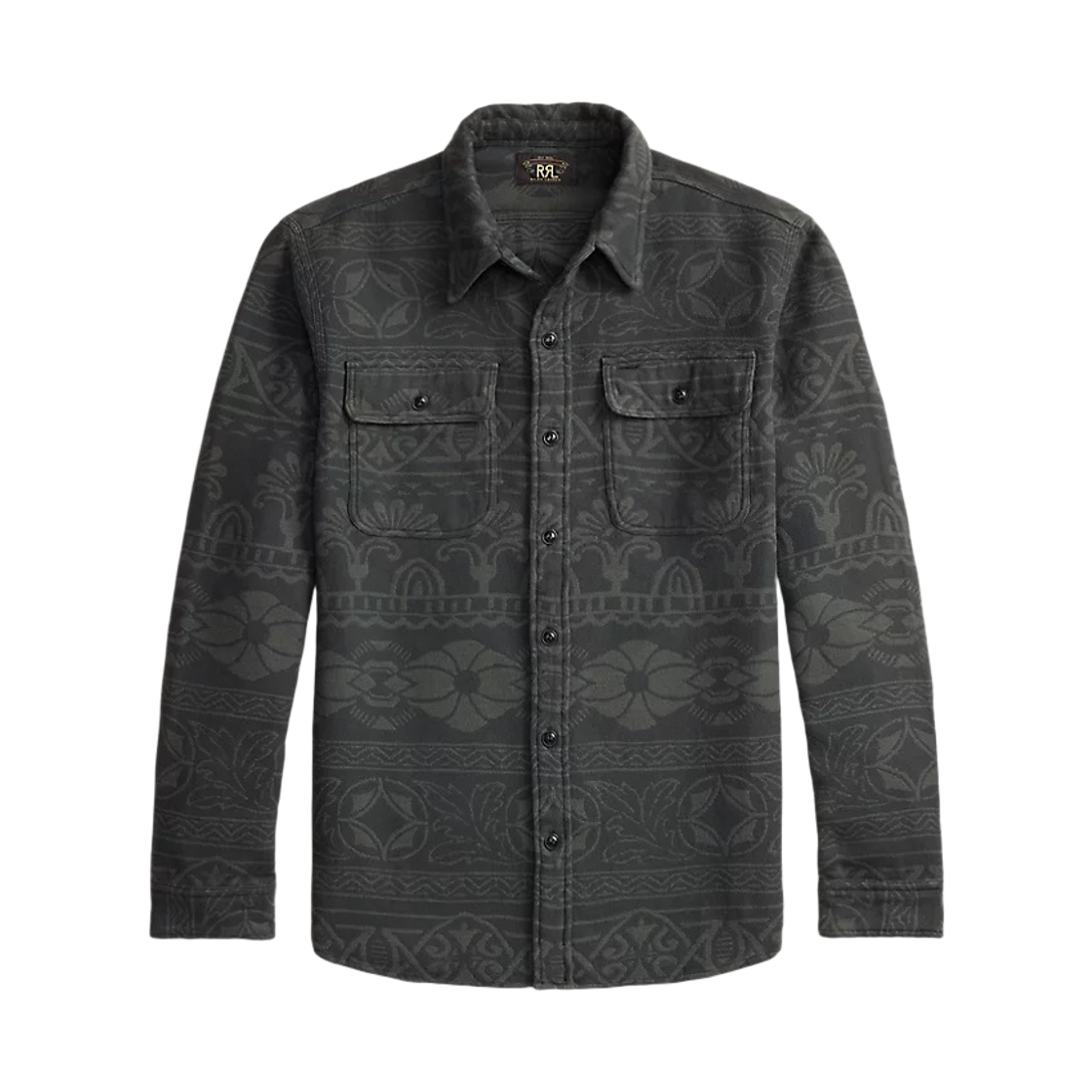 782P05343001 Double RL Jacquard Workshirt Grey Black
