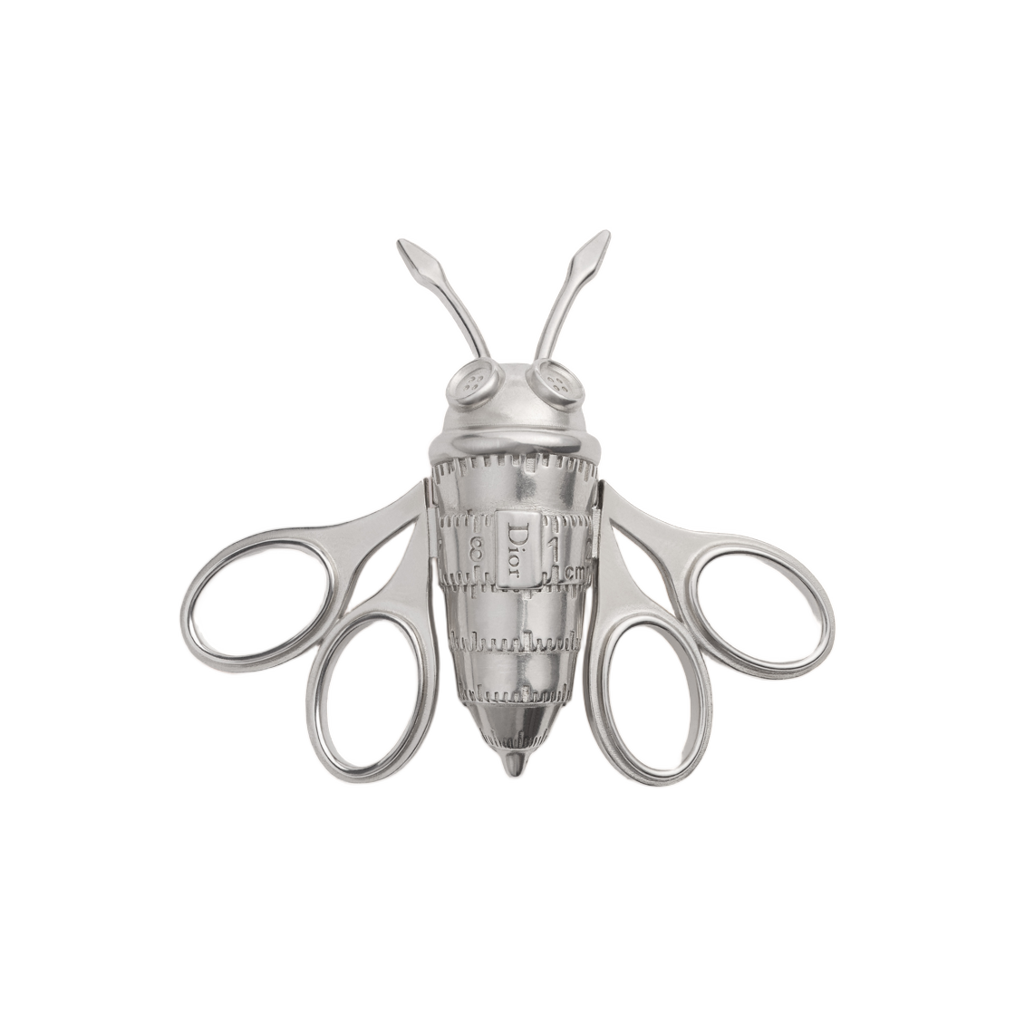 V1822HOMST-D990 Dior Couture Charms Bee Brooch Silver