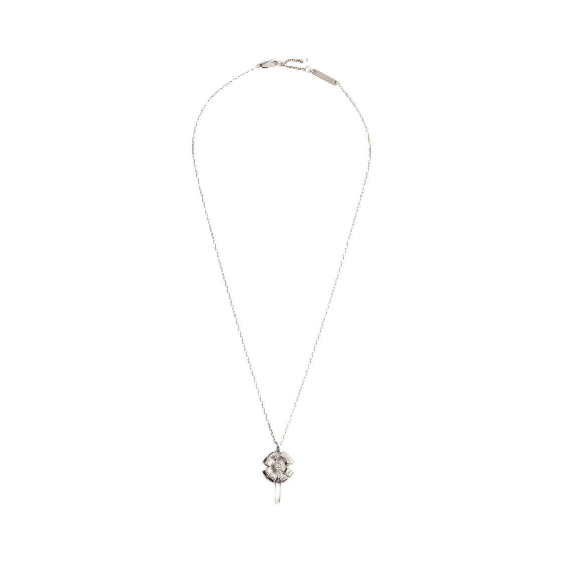 N3596HOMST-D990 Dior Couture Charms Clover Pendant Necklace Silver