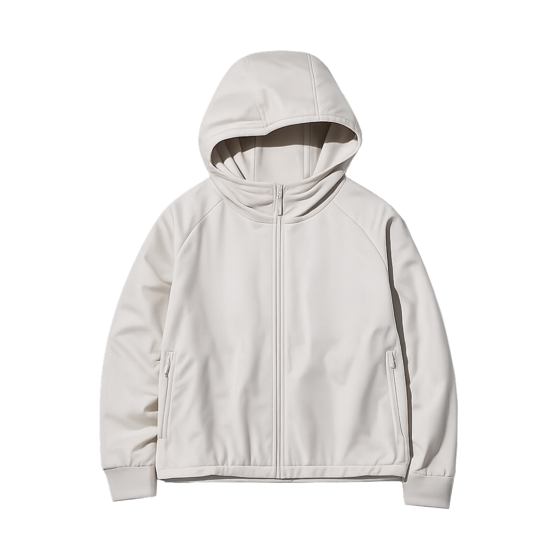 (W) 유니클로 윈드프루프 플리스 리버서블 풀집 후드 내츄럴 - JP((W) Uniqlo Windproof Fleece Reversible Full Zip Hoodie Natural - JP) - 1