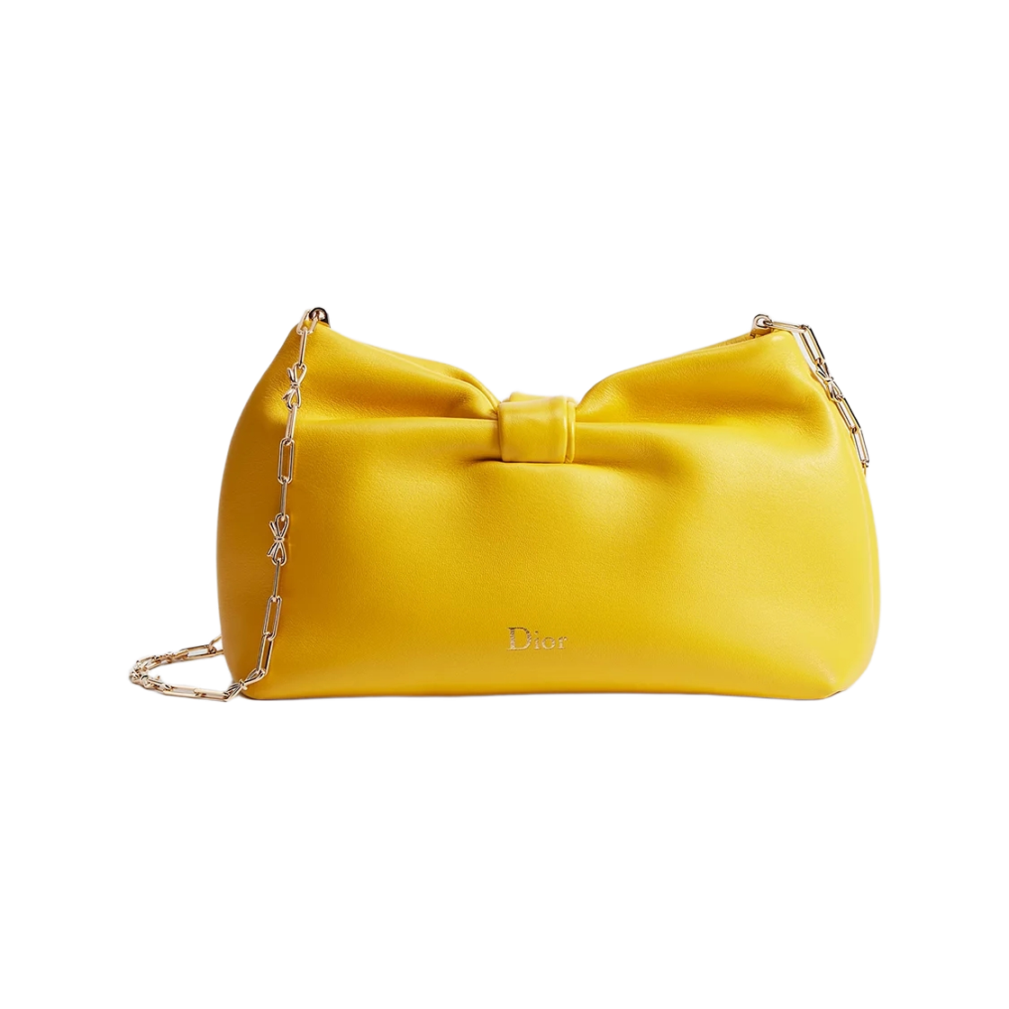 M0715OUQO-M48Y Dior Bow Lambskin Small Bag Buttercup