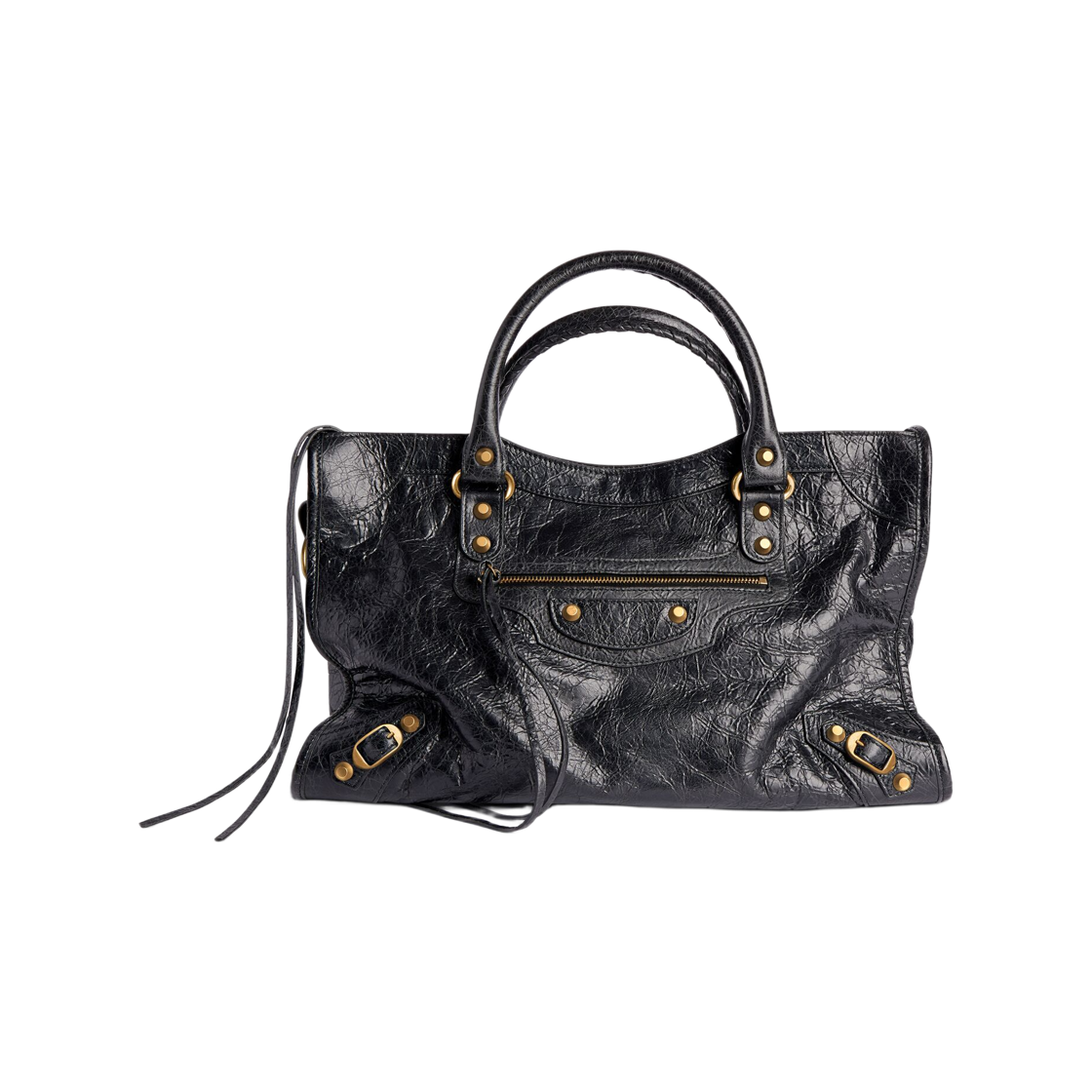 823058210F61000 Balenciaga Le City Medium Bag Black Vintage Gold