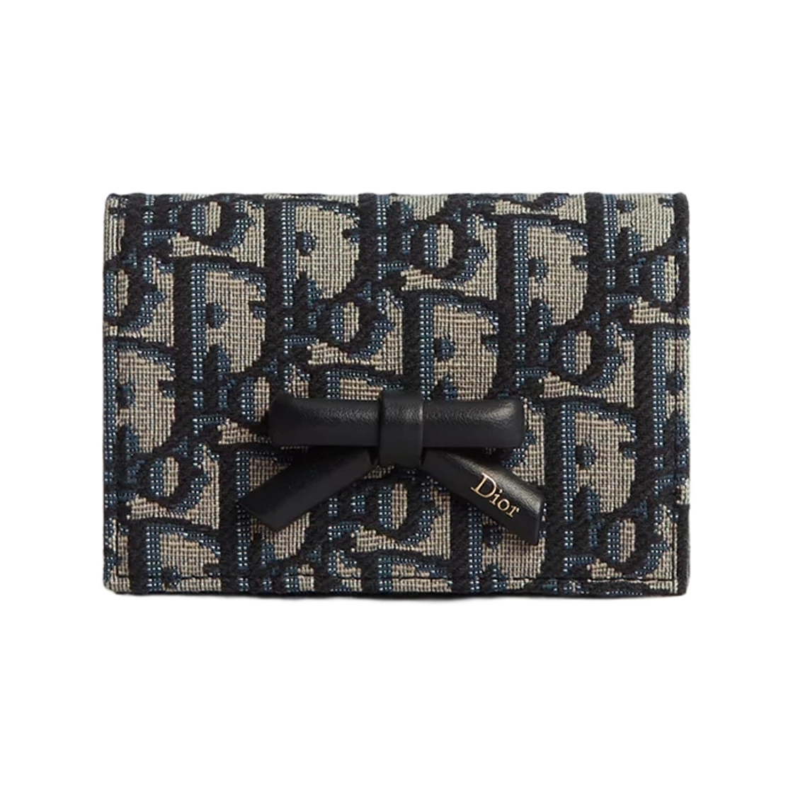 디올 오블리크 글리신 보우 월렛 블루 디올 오블리크 자카드(Dior Oblique Glycine Bow Wallet Blue Dior Oblique Jacquard)