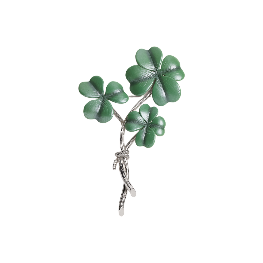 V1826HOMST-D993 Dior Trefle Brooch Resin Silver Green