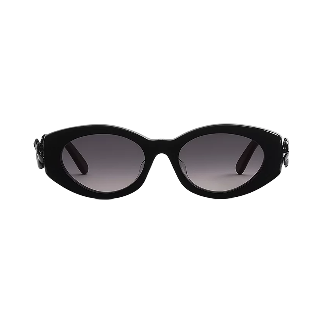 (W) 디올 클로버 B1F 오발 선글라스 샤이니 블랙((W) Dior Clover B1F Oval Sunglasses Shiny Black) - 1