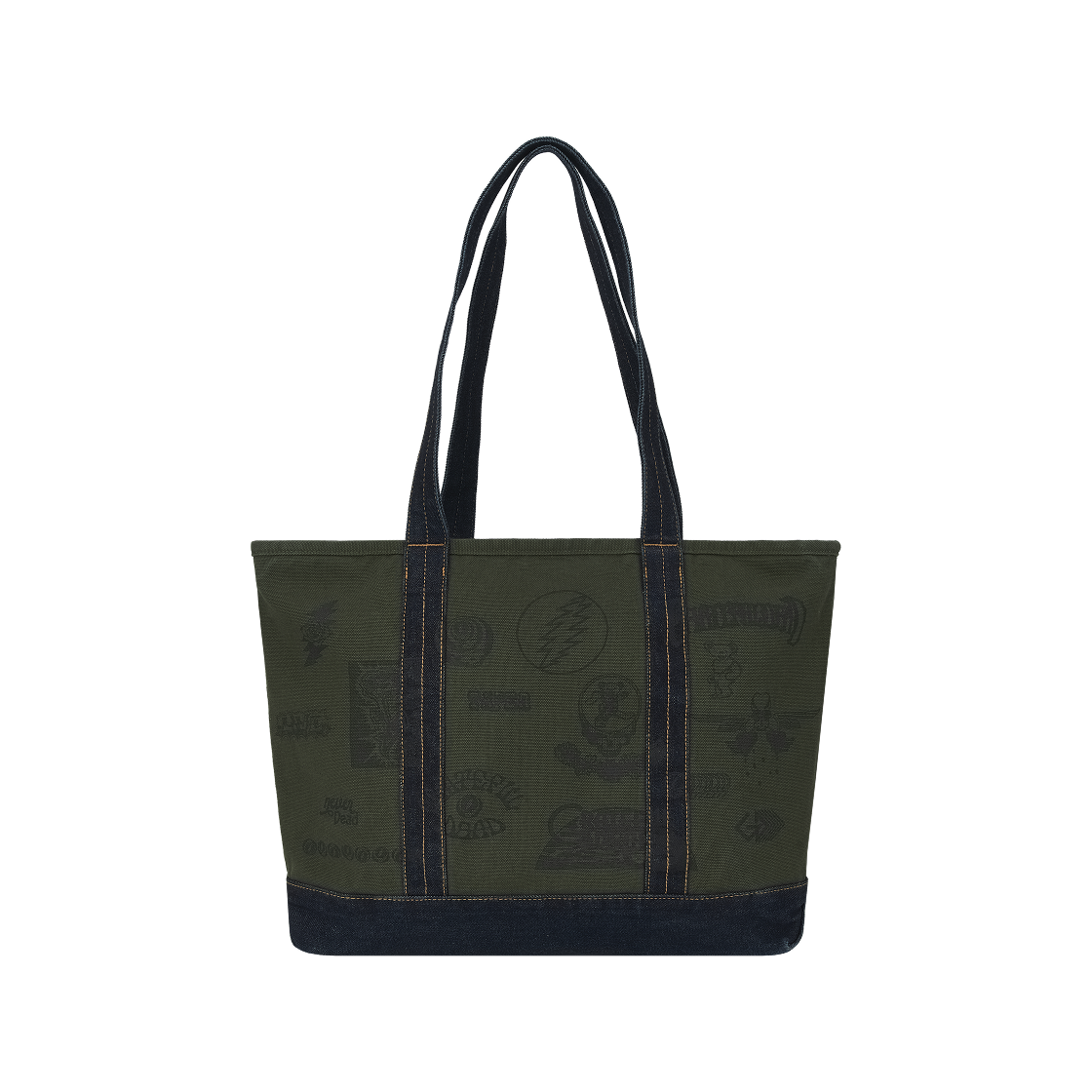 디스이즈네버댓 x 그레이트풀 데드 아이코노그래피 토트백 카키(thisisneverthat x Grateful Dead Iconography Tote Bag Khaki)