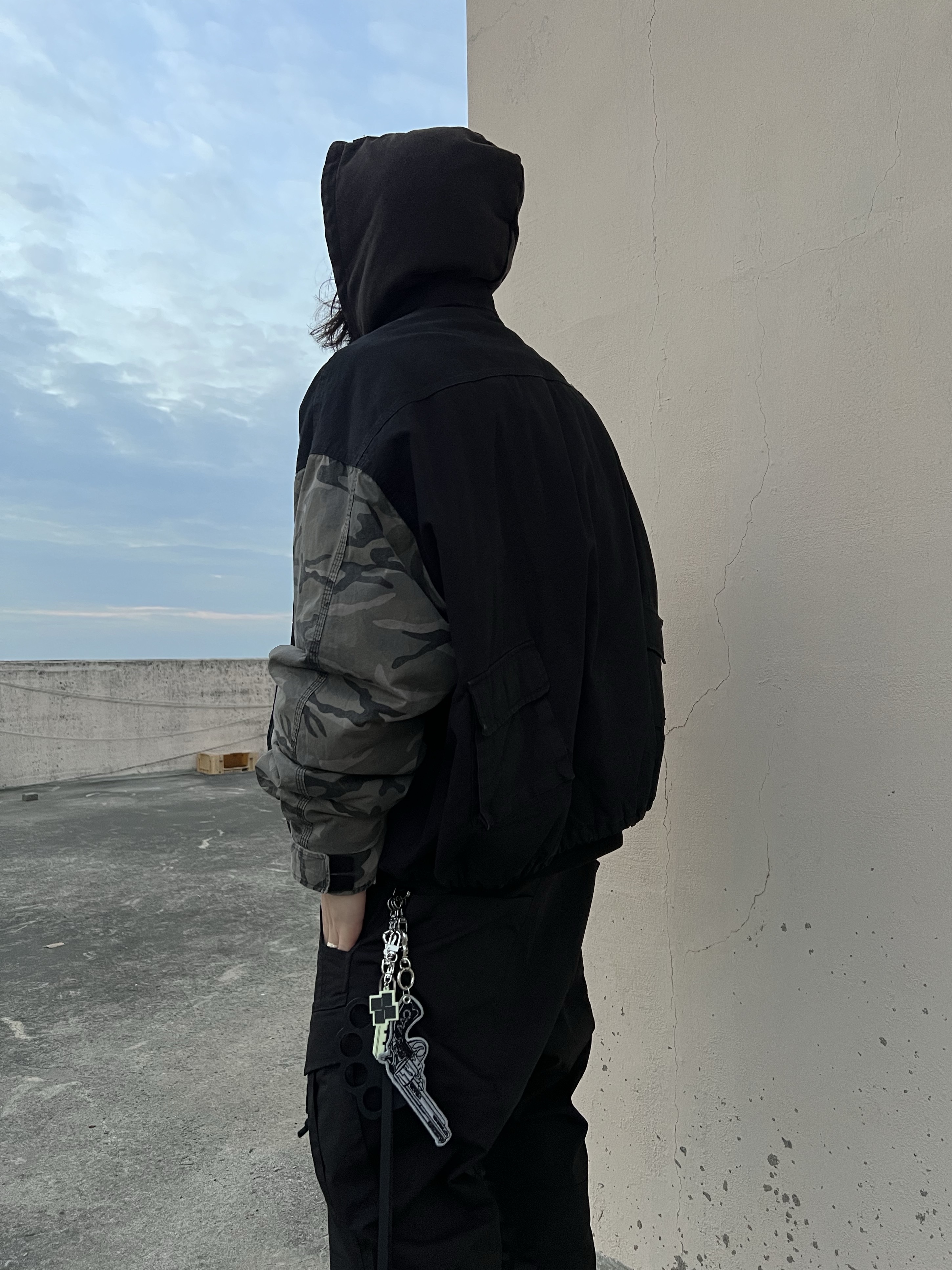 Nike x Sacai Magmascape SP Pecan, Undermycar Morph Oversized Crop Field Jacket Rock Ridge - 23SS 착용 스타일 - 4