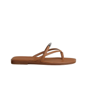 (W) Hermes Miss Sandal Calfskin & Palladium Naturel