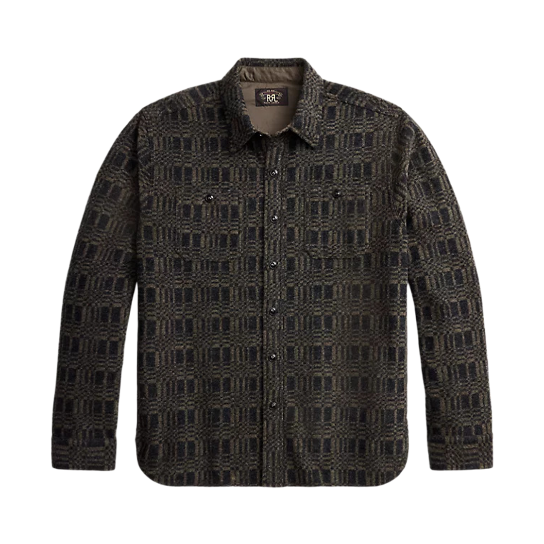 782P05192001 Double RL Jacquard Knit Wool Blend Workshirt Charcoal Multi