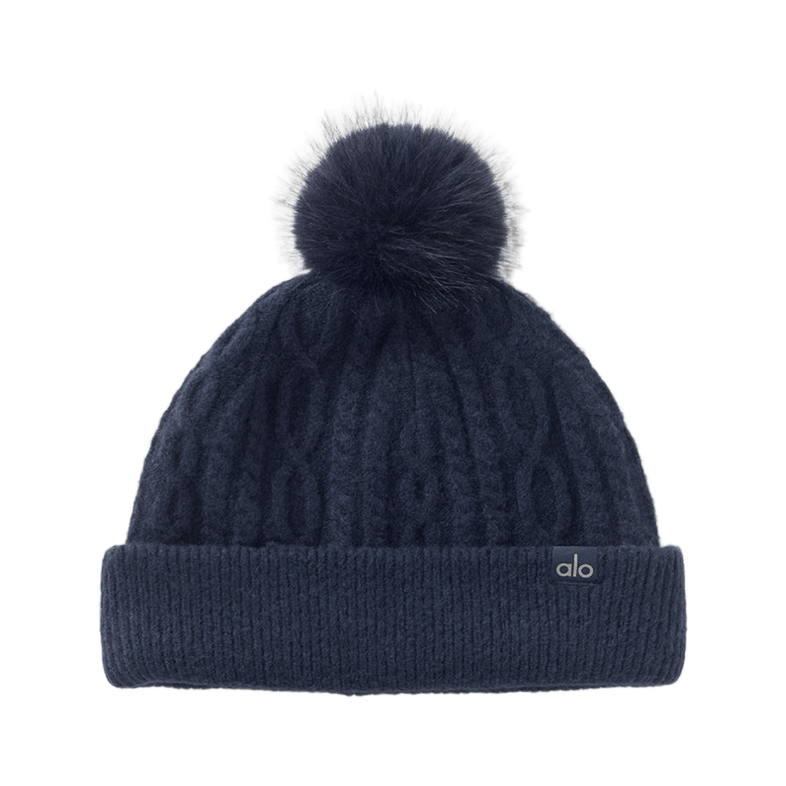 A0809U (W) Alo Yoga Cable Knit Winter Bliss Beanie Navy