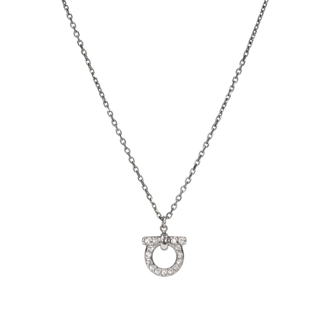 ITNFBUF32JO5 Salvatore Ferragamo Cubic Gancini Silver Necklace A-B45502