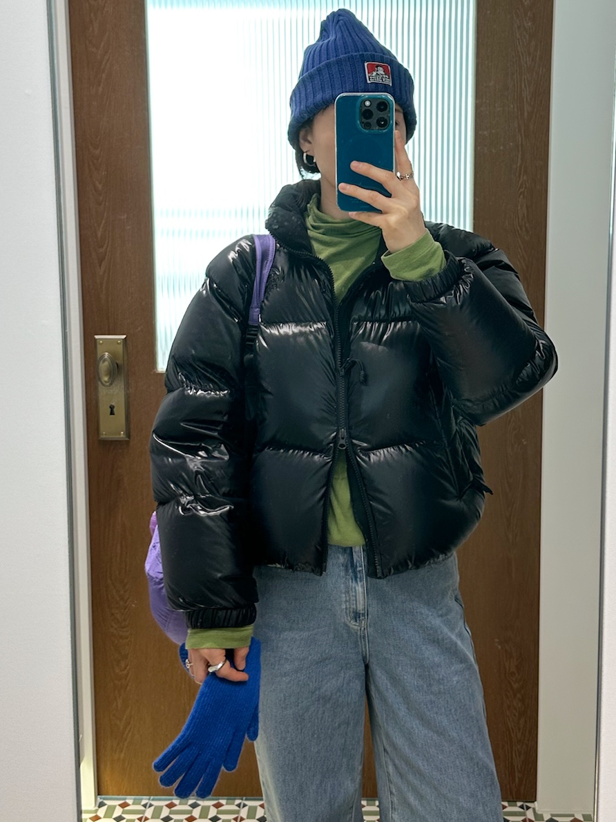 (W) The North Face White Label Neo Puffy EX RDS Down Jacket Black, Ticket to the Moon Mini Backpack Purple (15L) 착용 스타일 - 4