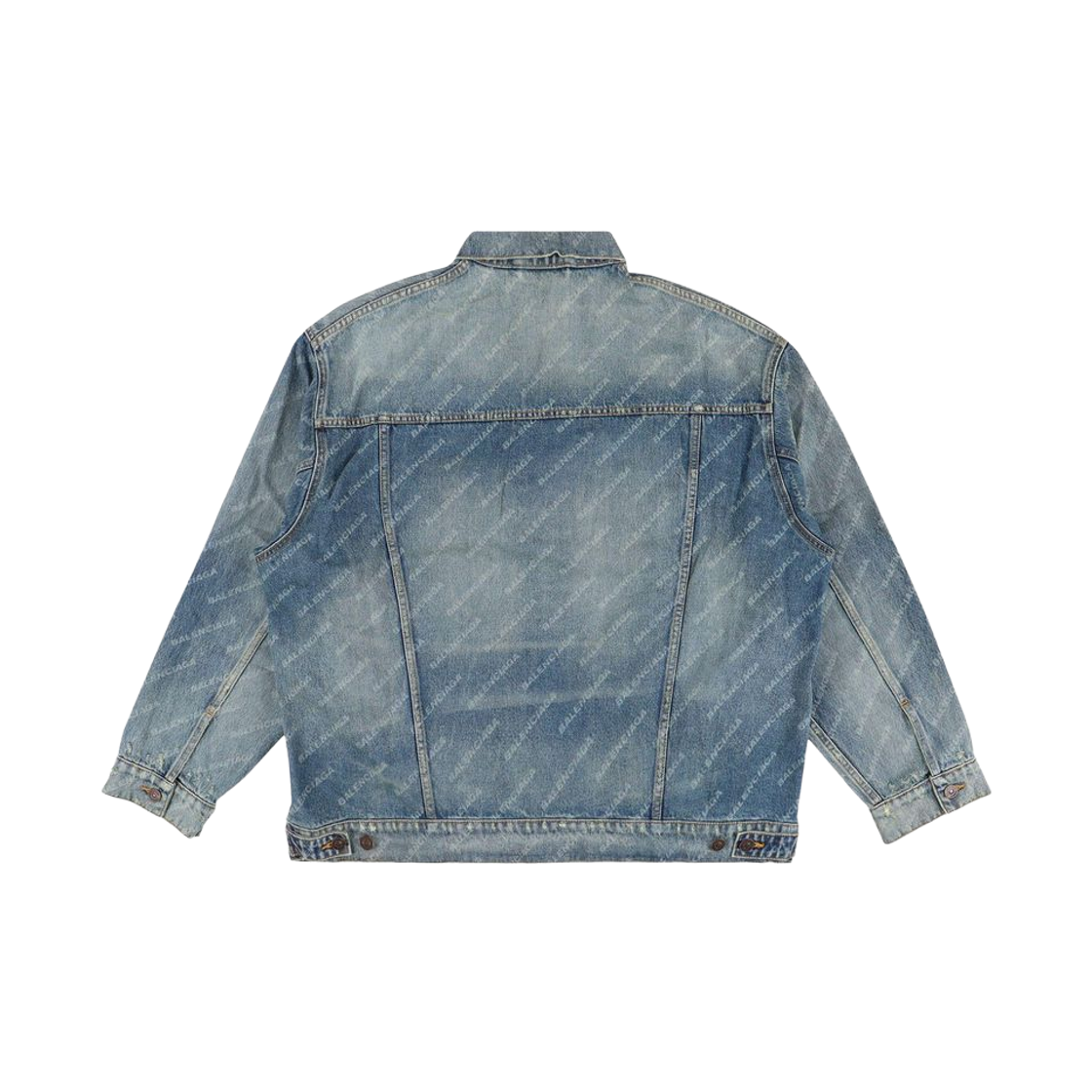 발렌시아가 올오버 로고 오버사이즈 데님 자켓 블루(Balenciaga Allover Logo Oversized Denim Jacket Blue) - 2