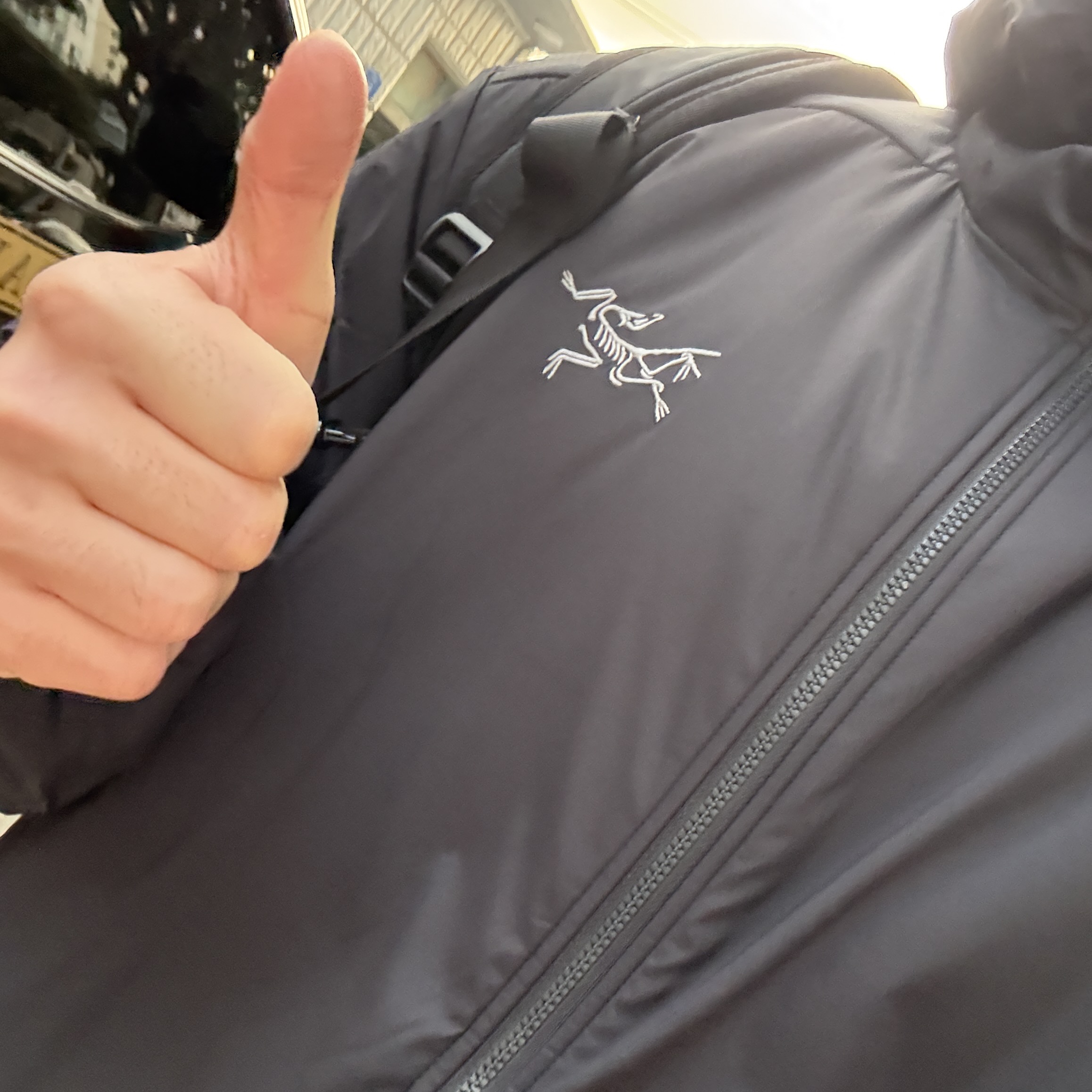 Arc'teryx Atom SV Hoody Black 착용 스타일
