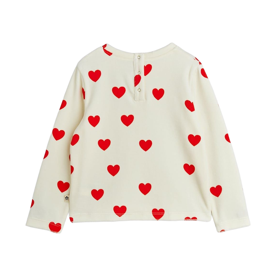 (키즈) 미니 로디니 하트 벨루어 탑 화이트((Kids) Mini Rodini Hearts Velour Top White) - 2