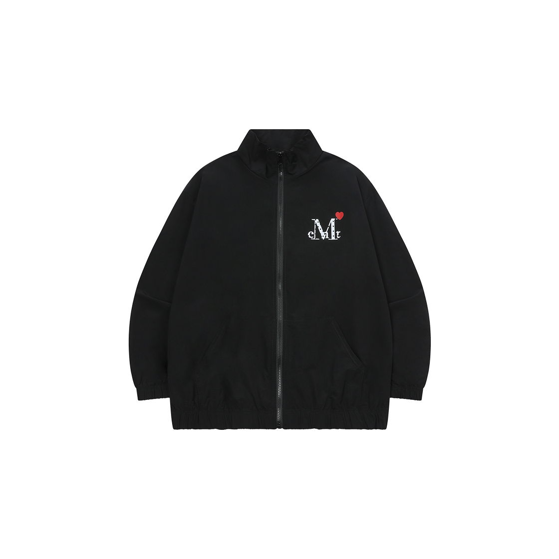 P0000BGX MUCENT Lovrits Mini Heart Logo Windbreaker Unisex Black