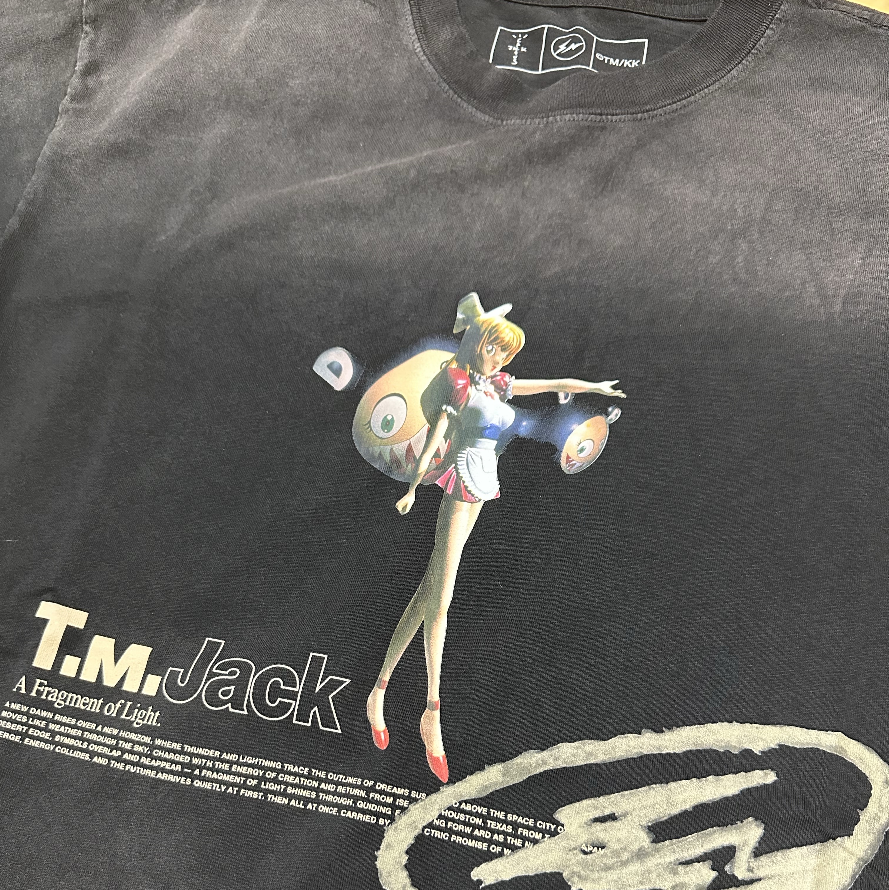 Travis Scott Cactus Jack x Fragment x Murakami Takashi Tokyo Jack T-Shirt Black 착용 스타일