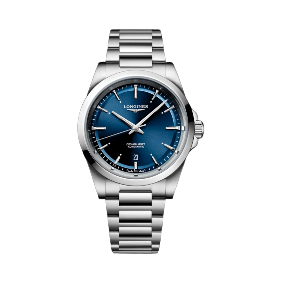 론진 콘퀘스트 오토매틱 41mm 스테인리스 스틸 선레이 블루(Longines Conquest Automatic 41mm Stainless Steel Sunray Blue) - 1