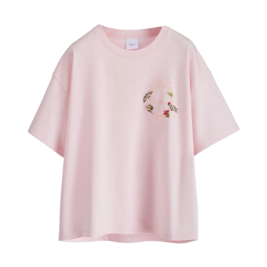 623T12A4269-X4840 (W) Dior Dioramour Cotton Jersey Oversized Cropped T-Shirt Pink