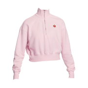 (W) Nike NSW Phoenix Fleece 1/2 Zip Cropped Sweatshirt Pink Foam (HV8731-663)