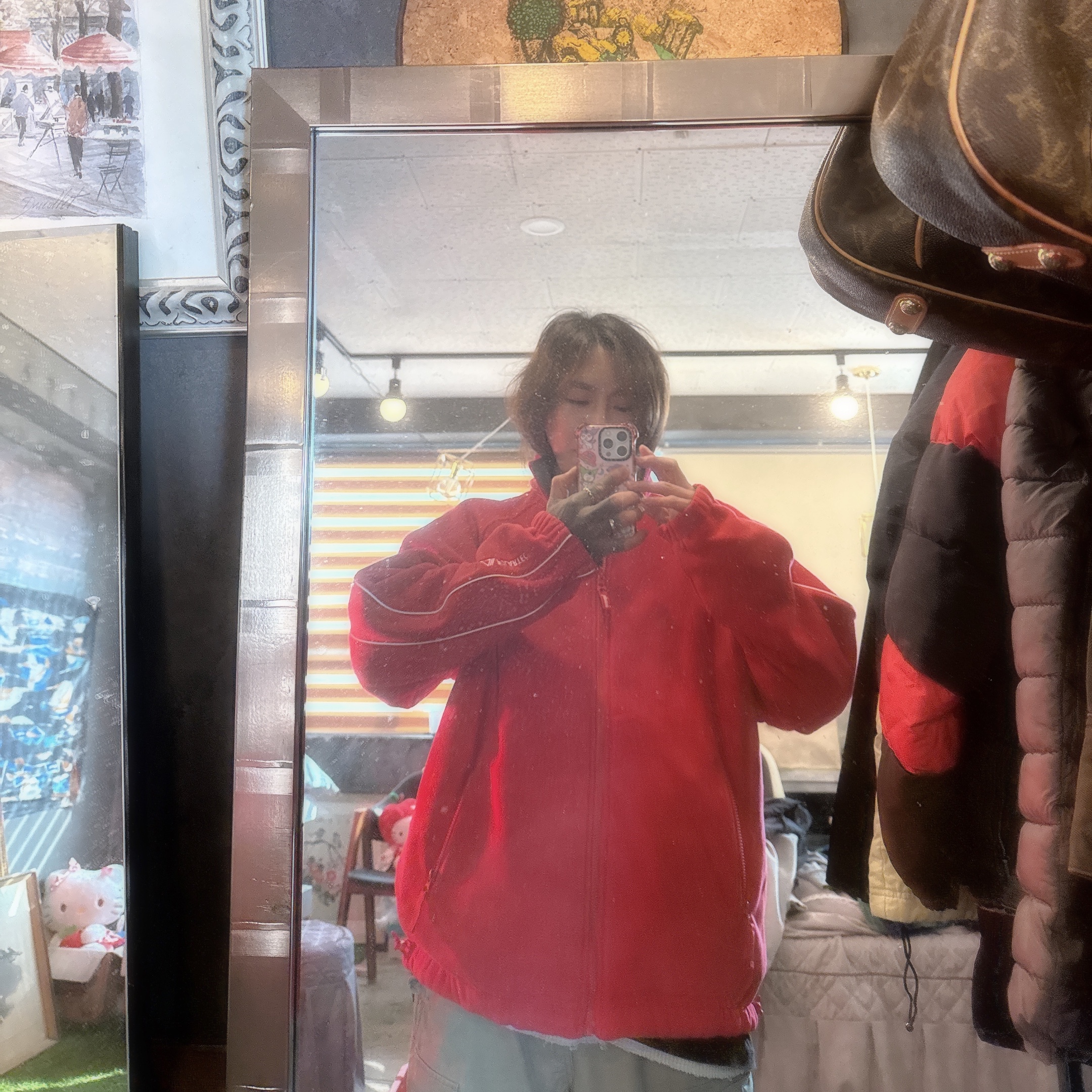 Supreme Polartec Reversible Track Jacket Red - 25FW 착용 스타일 - 4