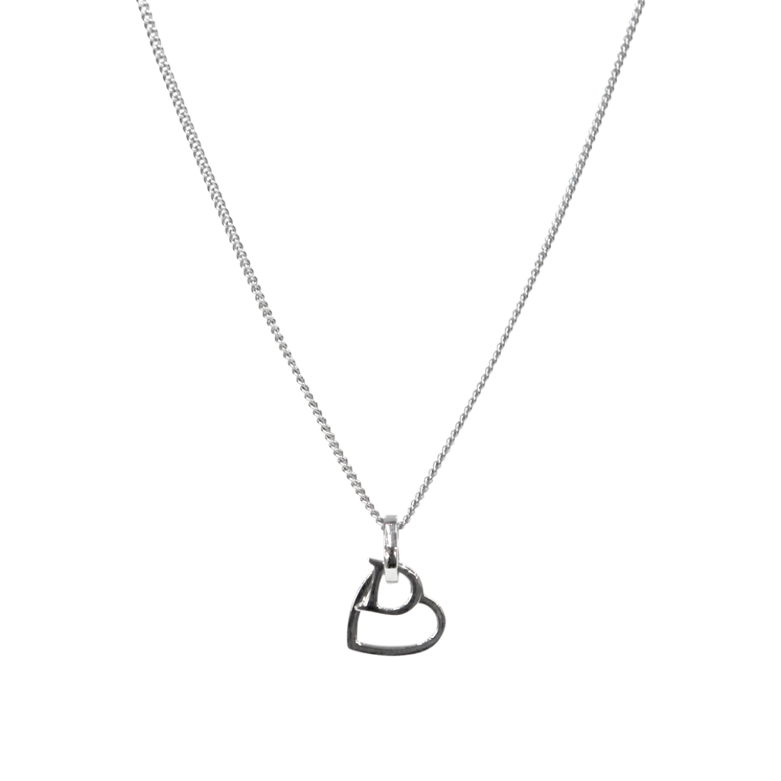 ITNK4K4K9LA5 Dior Heart D Silver Necklace A-B45591