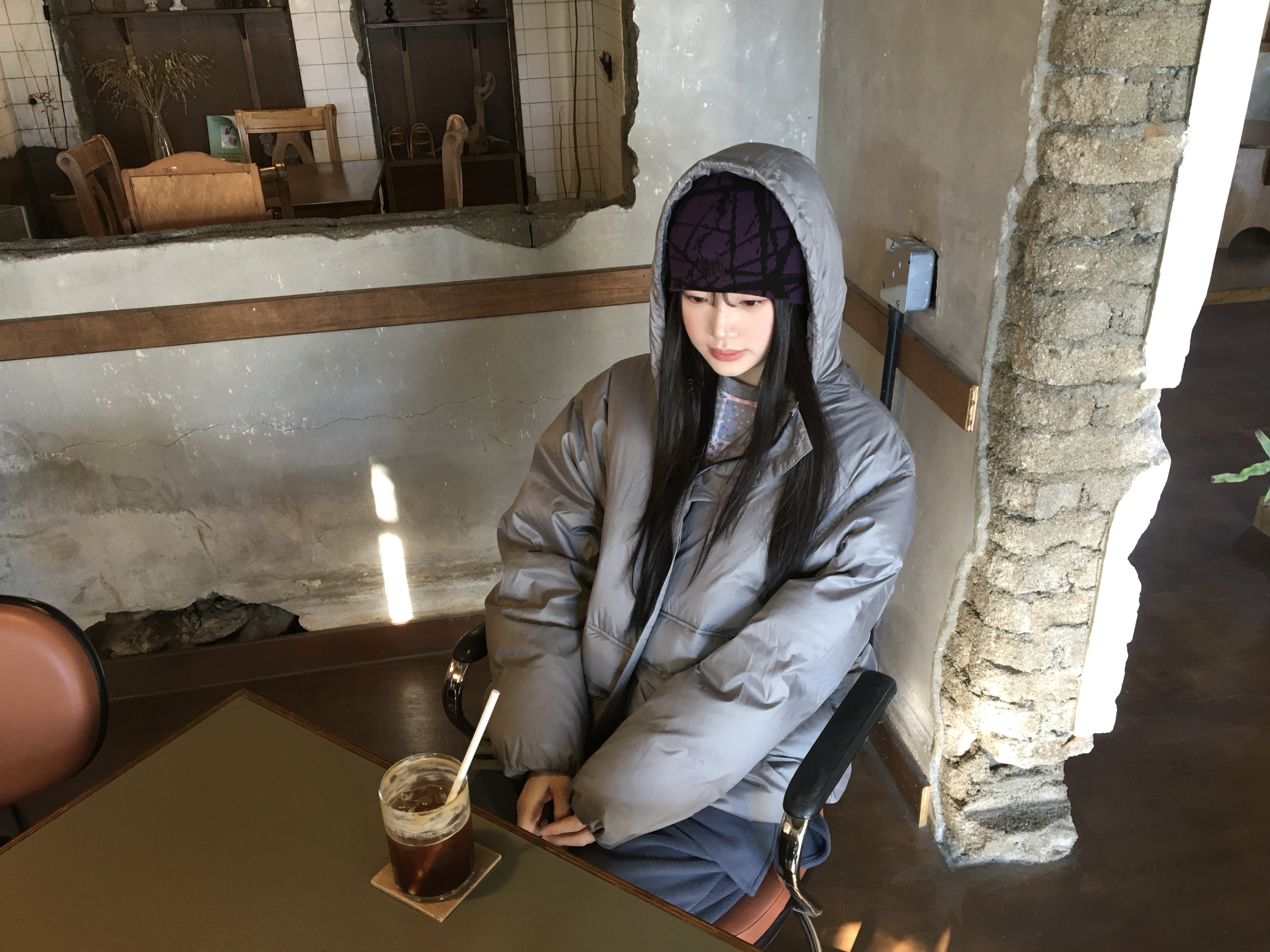 (W) Jichoi Fleece Slim Layered Pants Navy (30cm Ver.) 착용 스타일 - 2
