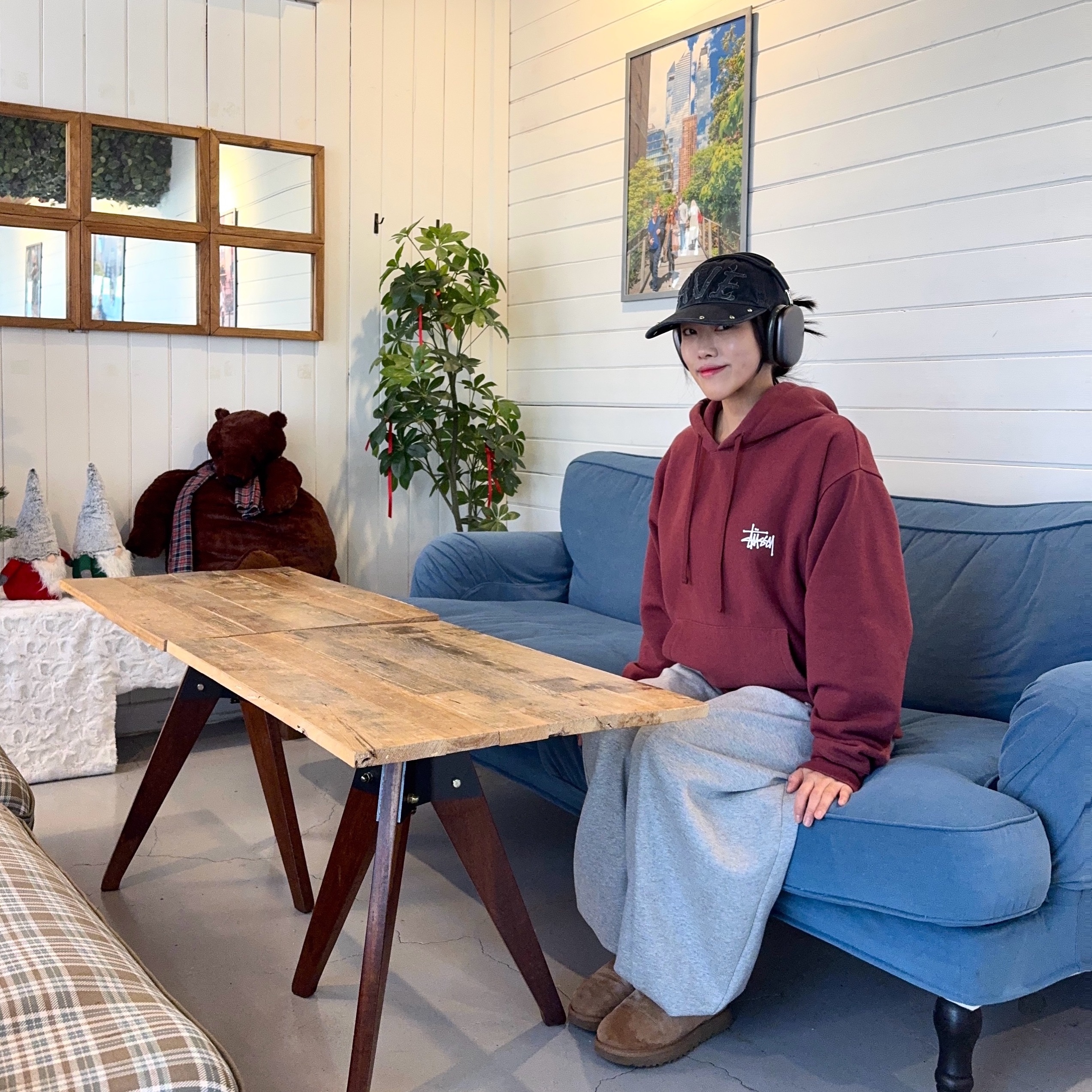 Aviemuah Applique Vintage Rivet Cap Vintage Black, Stussy Basic Stussy Hoodie Oxblood 2024 착용 스타일 - 1