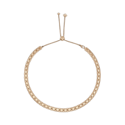 (W) Chanel Coco Crush Supple Short Necklace Quilted Motif & 18K Beige Gold