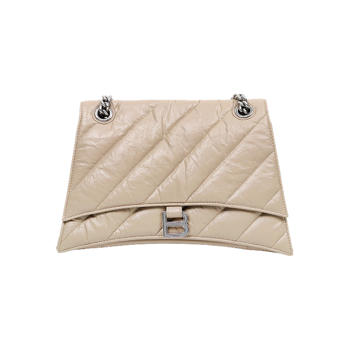 ITJE68ICQNJC Balenciaga Medium Beige Crush Chain Shoulder Bag D-A45962