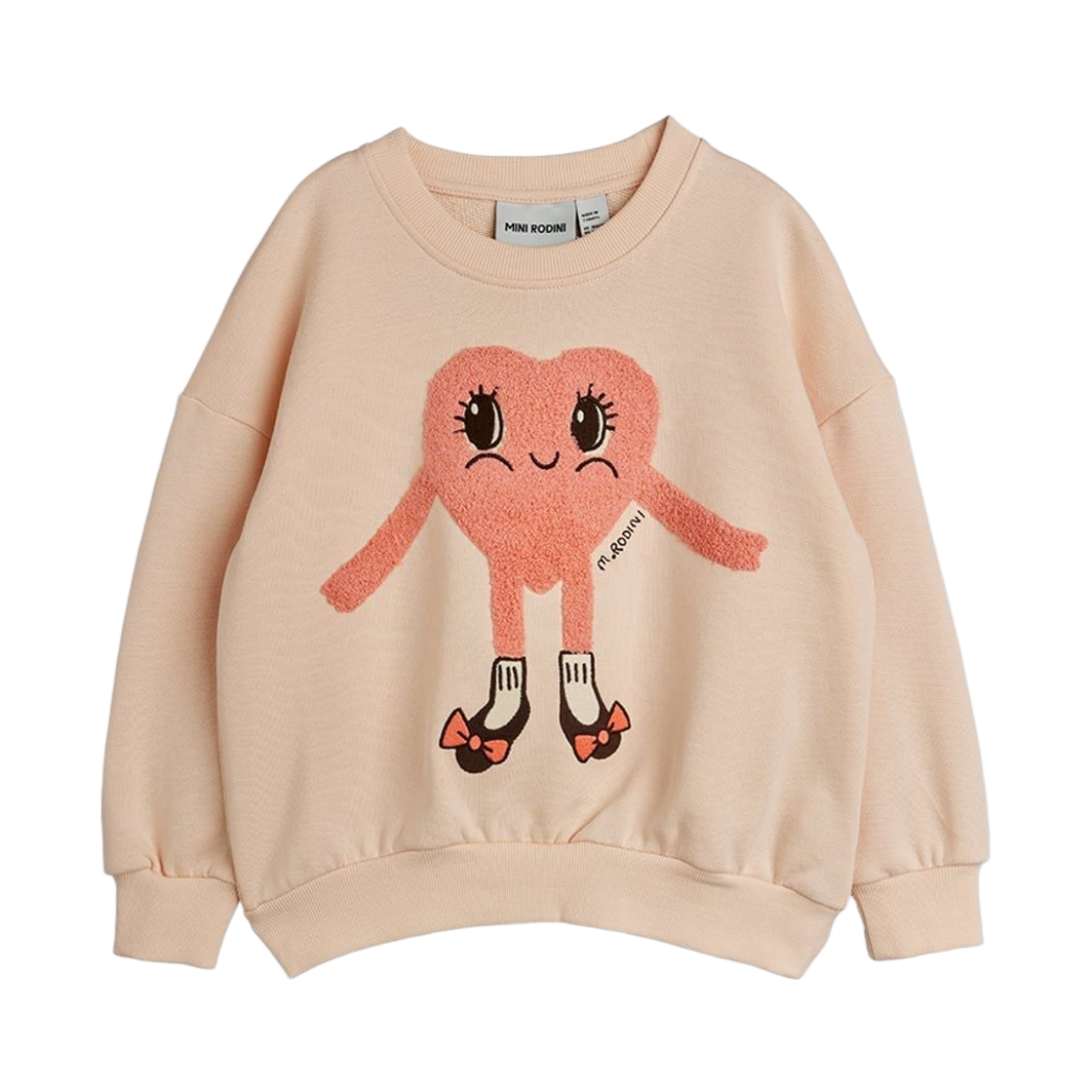 2612012328 (Kids) Mini Rodini Heart in Shoes Chenille Sweatshirt Pink