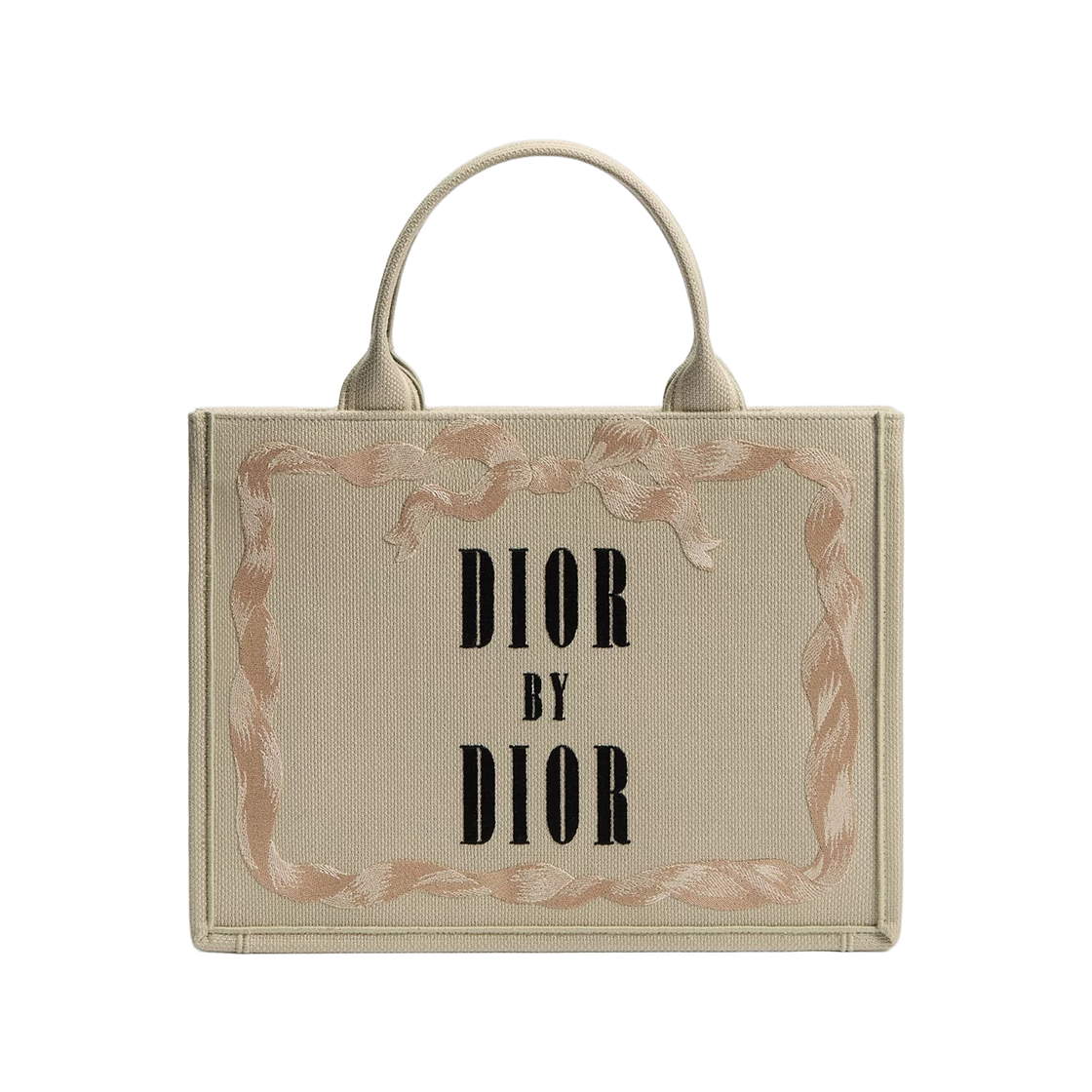디올 북 토트 북 커버 자수 미디움 스트랩백 베이지 핑크(Dior Boot Tote Book Cover Embroidery Medium Strap Bag Beige Pink)