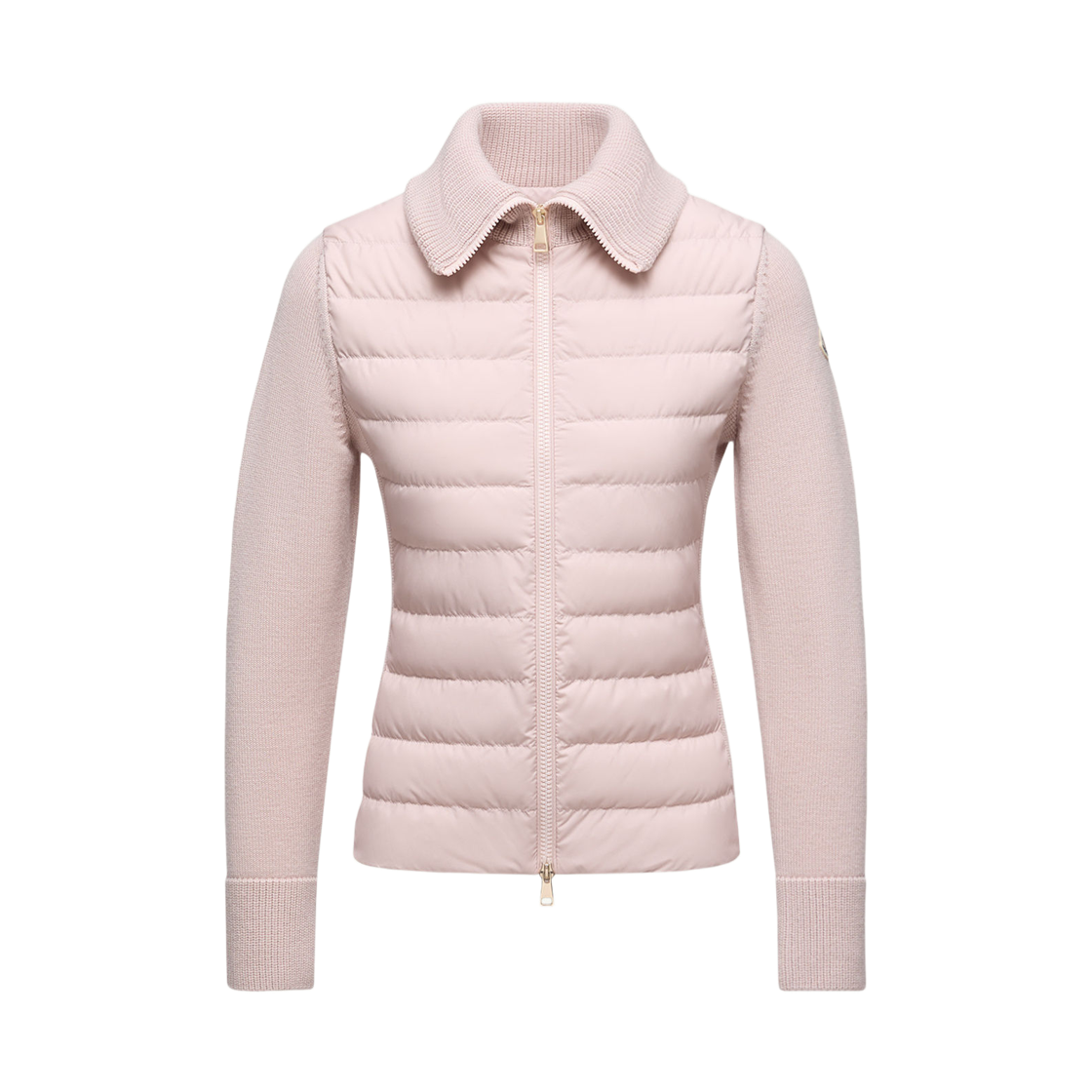 (W) 몽클레르 패딩 울 집업 가디건 핑크 - 25FW((W) Moncler Padded Wool Zip Up Cardigan Pink - 25FW) - 1