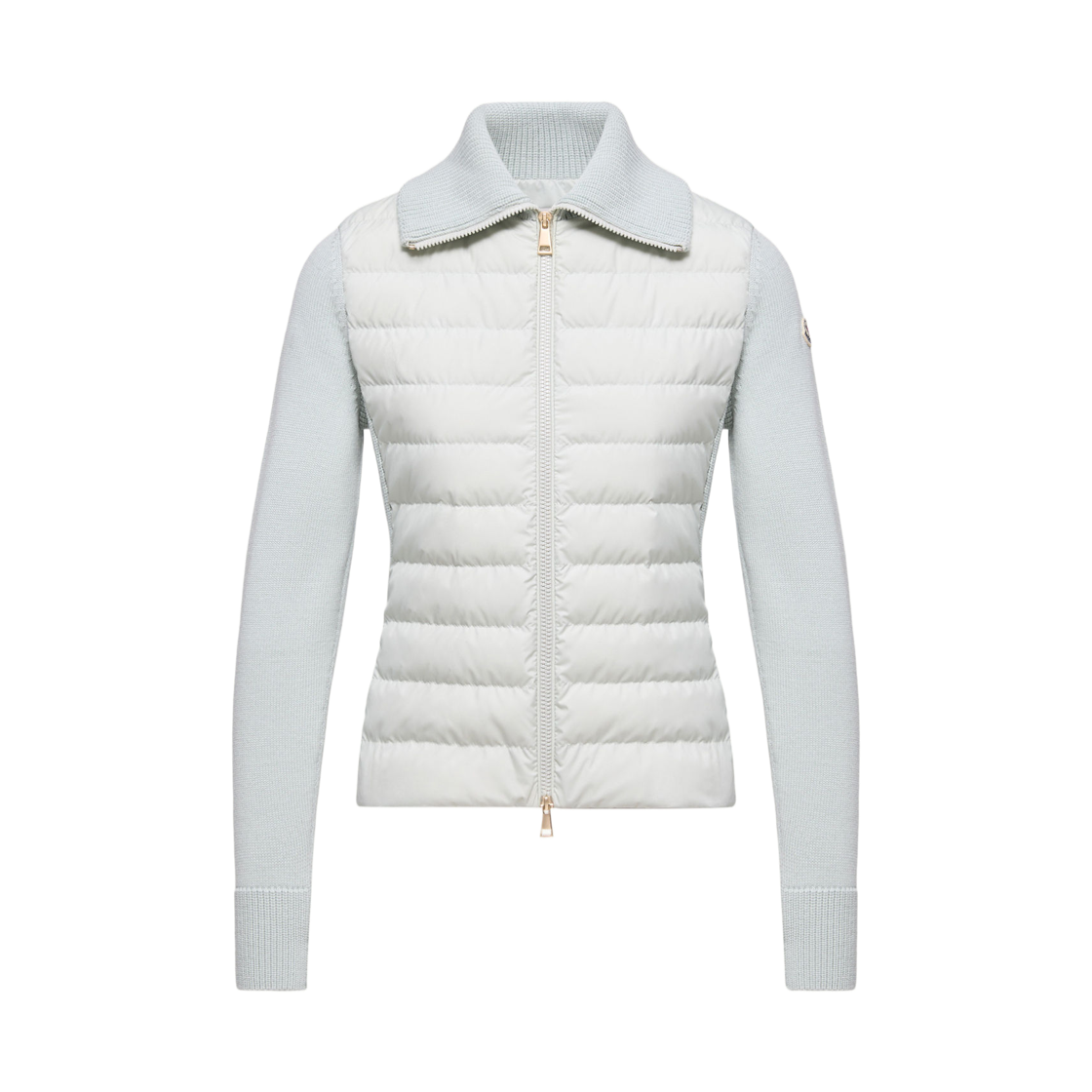 (W) 몽클레르 패딩 울 집업 가디건 라이트 그린 - 26SS((W) Moncler Padded Wool Zip Up Cardigan Light Green - 26SS)