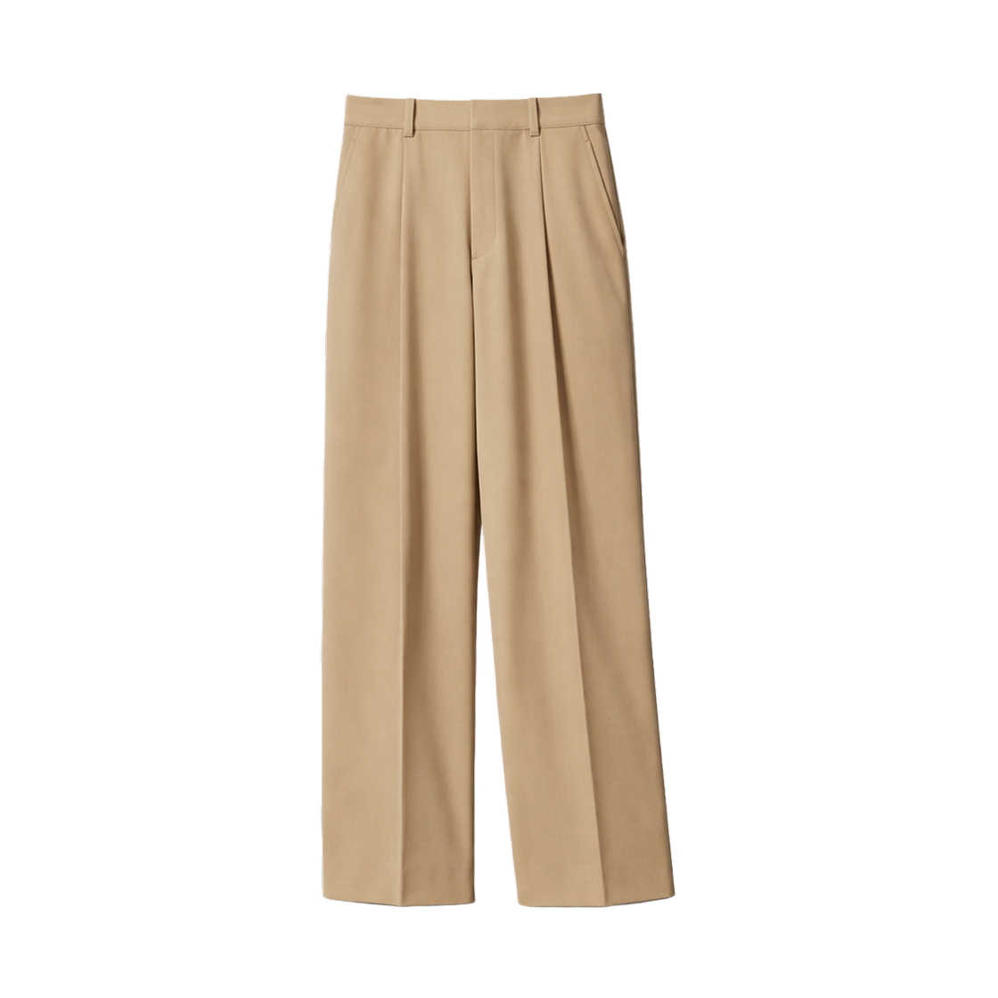 482165-32 (W) Uniqlo Tuck Wide Pants Tall Beige - JP