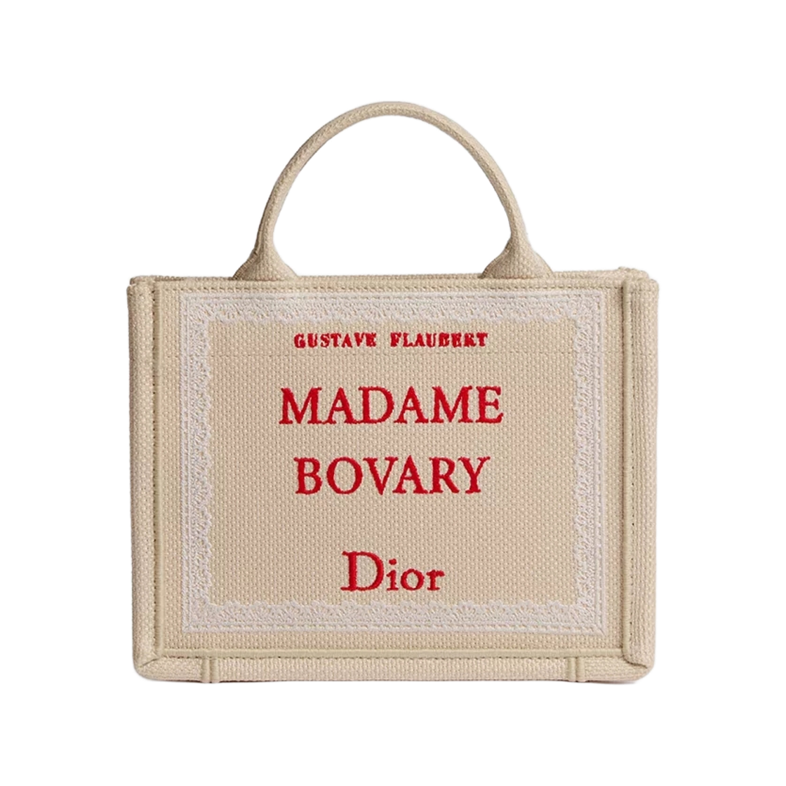 S5584PEHN-M10I Dior Book Tote Book Cover Embroidery Mini Strap Bag Beige Red