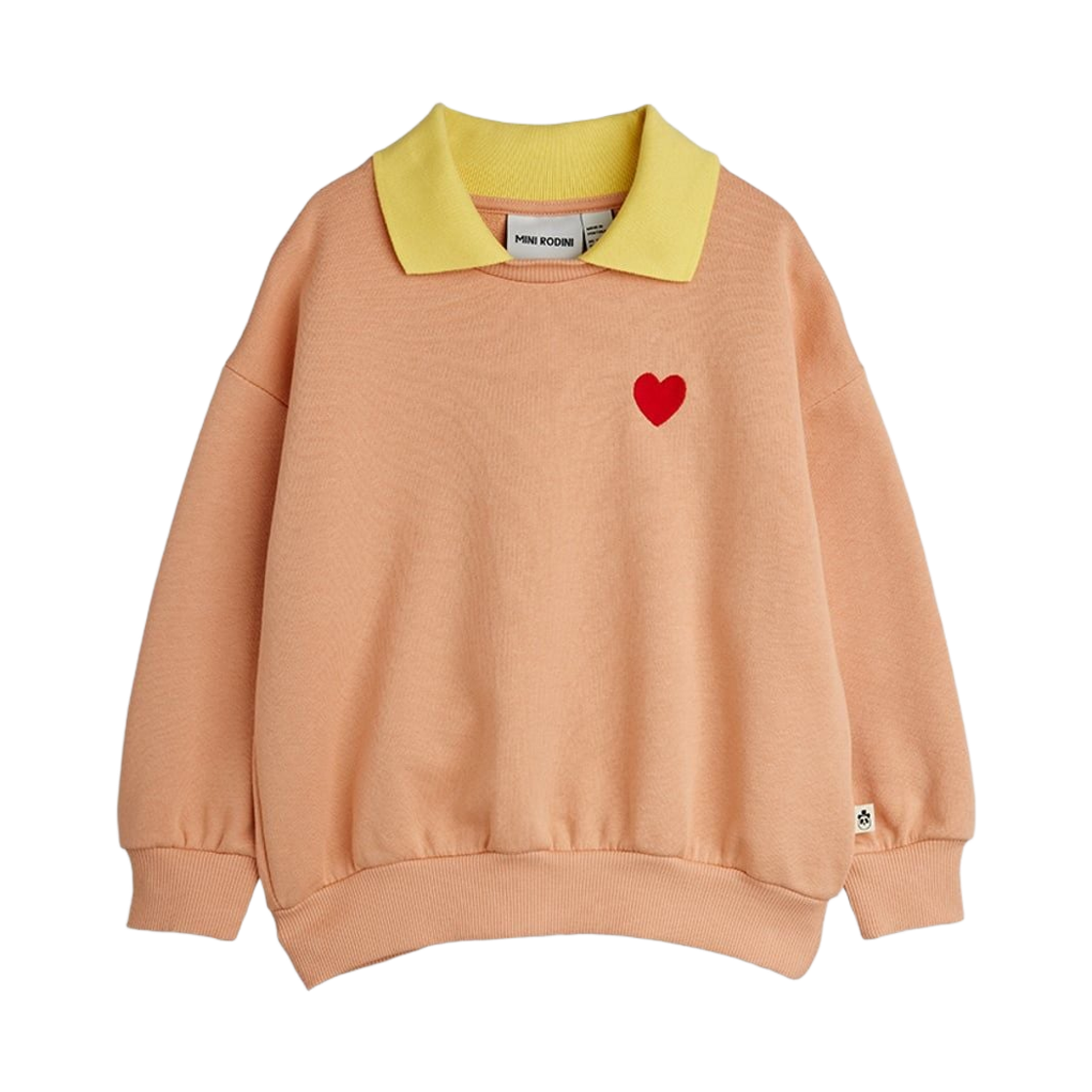 (키즈) 미니 로디니 하트 칼라 스웨트셔츠 핑크((Kids) Mini Rodini Heart Collar Sweatshirt Pink)