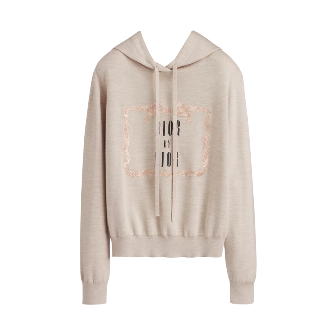 (W) 디올 북 커버 캐시미어 실크 블렌드 후드 스웨트셔츠 베이지 블랙((W) Dior Book Cover Cashmere Silk Blend Hooded Sweatshirt Beige Black)