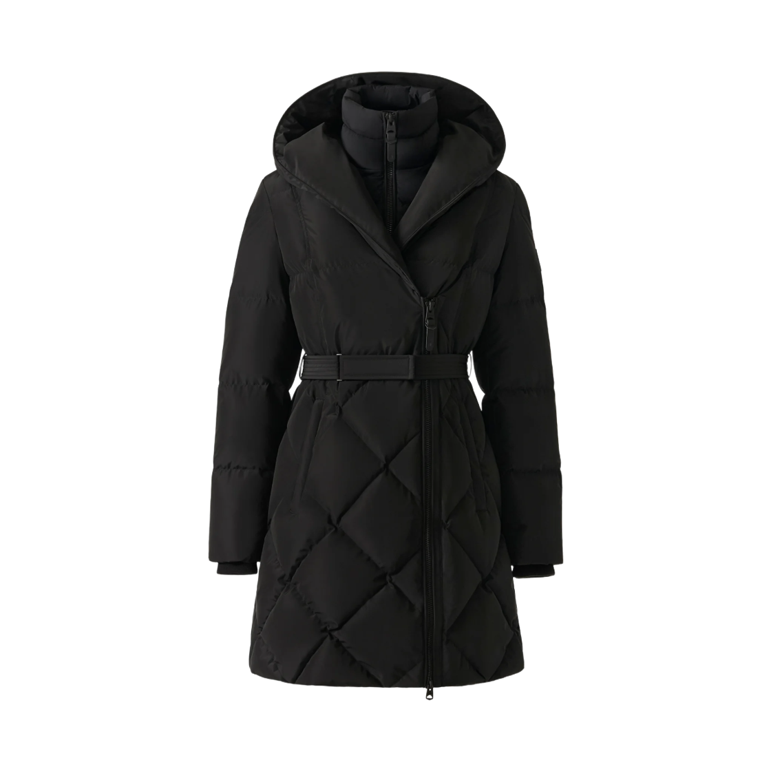 (W) 맥카지 아유미 빕 투인원 롱 다운 코트 블랙((W) Mackage Ayumi 2-in-1 Long Down Coat with Bib Black)