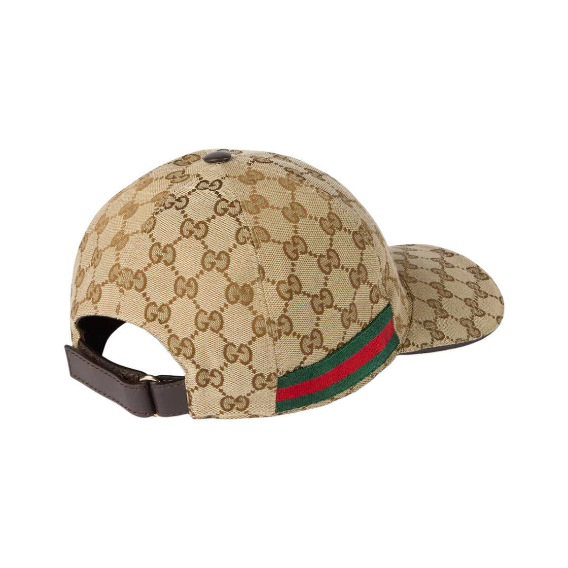 구찌 GG 캔버스 웹 베이스볼 햇 베이지 다크 브라운(Gucci GG Canvas Baseball Hat with Web Beige Dark Brown) - 2