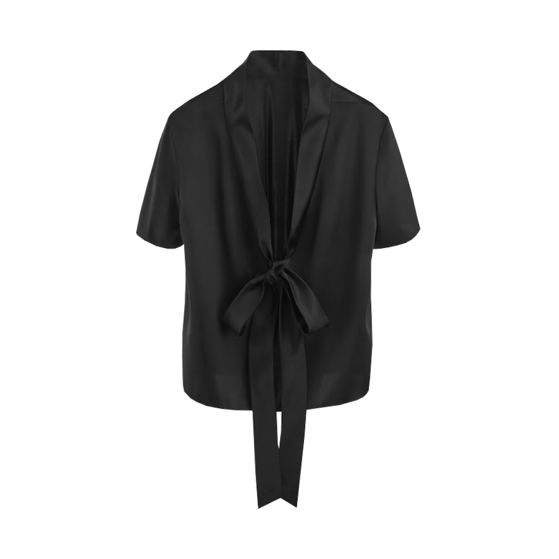 (W) 디올 실크 트윌 백 타이 블라우스 블랙((W) Dior Silk Twill Back Tie Blouse Black)