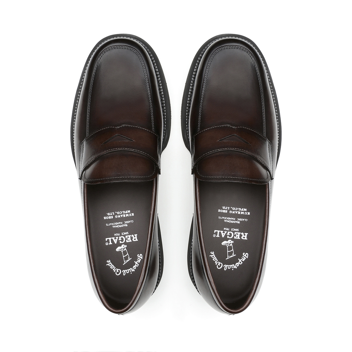 리갈 남성 소프트레더 오버솔 페니로퍼 브라운(REGAL Men’s Soft Leather Oversole Penny Loafers Brown) - 4