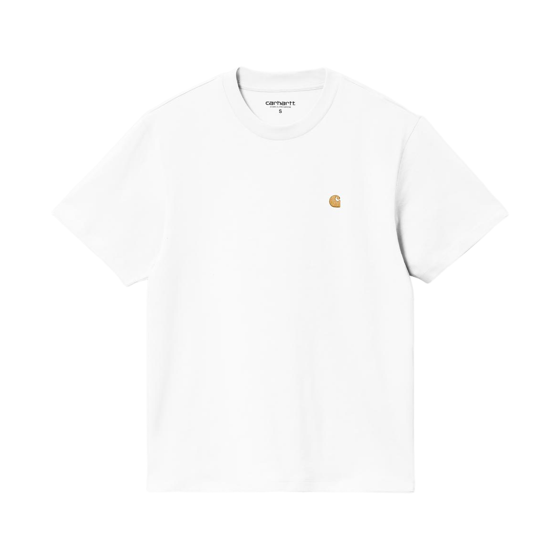 I033045-00R-XX (W) Carhartt WIP S/S Chase T-Shirt White Gold