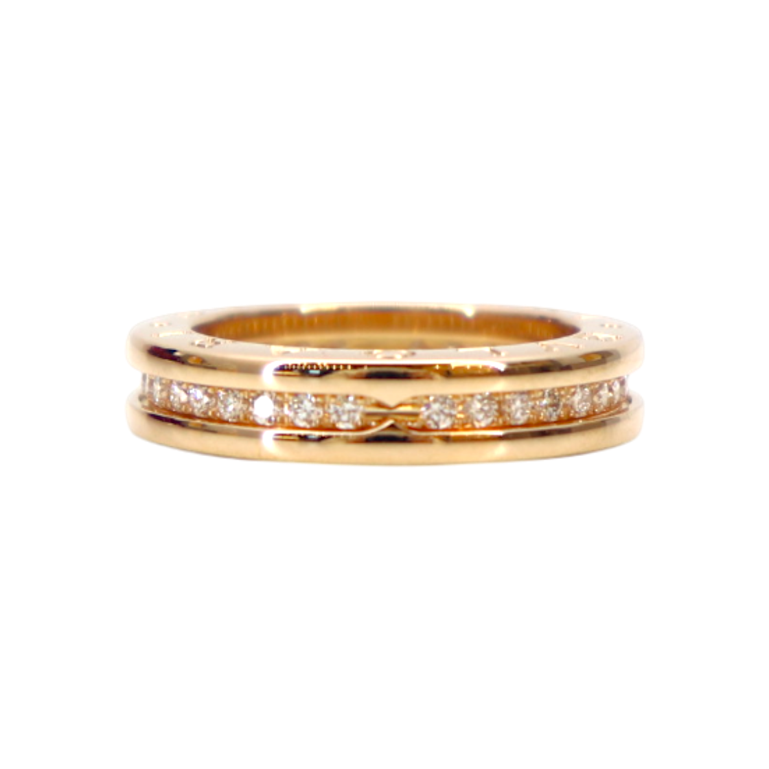 IT78SPTCG77N Bulgari B.Zero1 Pave 1-Band Ring in Rose Gold, Size 51