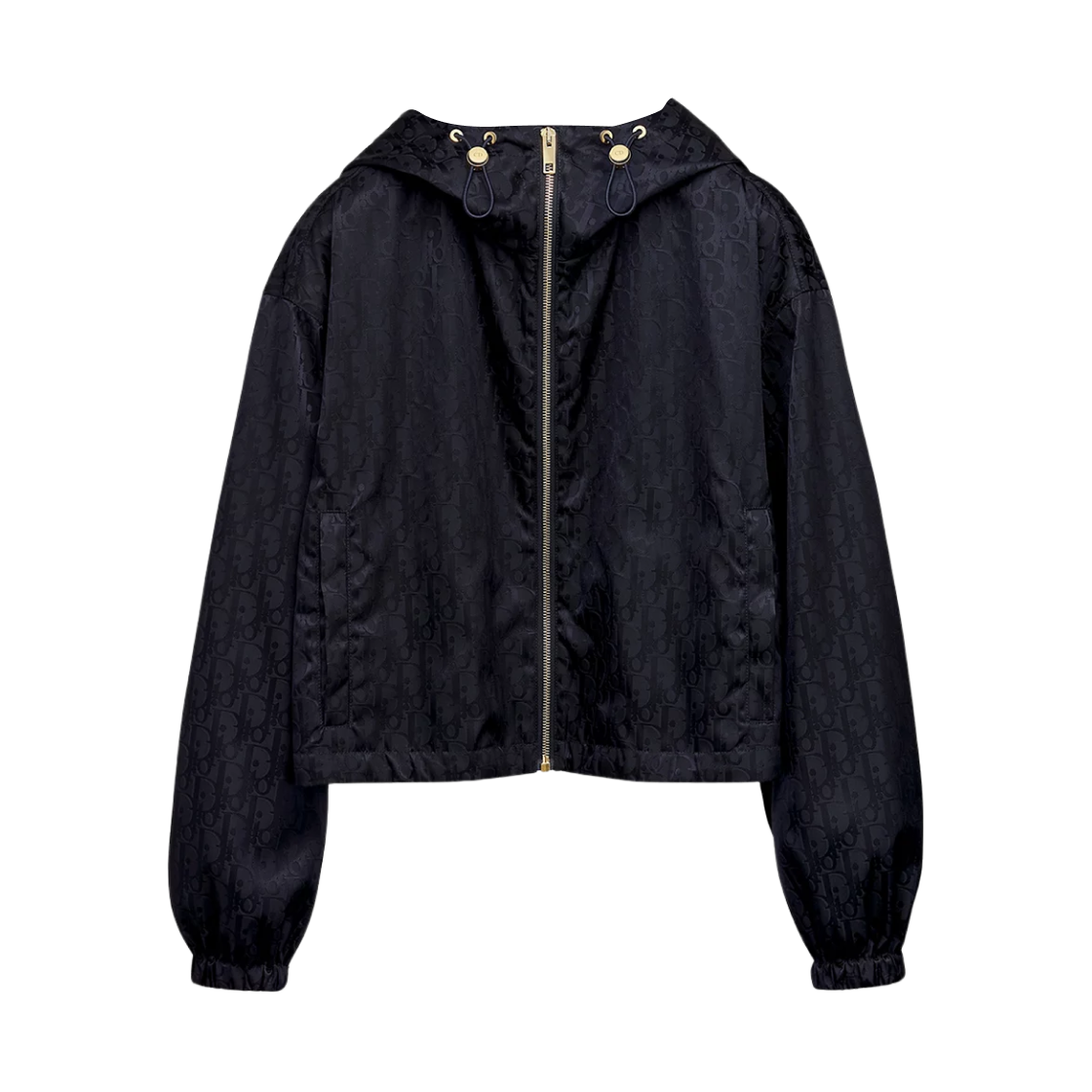 627C24A2661-X5899 (W) Dior Oblique Technical Taffeta Zipped Cropped Jacket Navy Blue